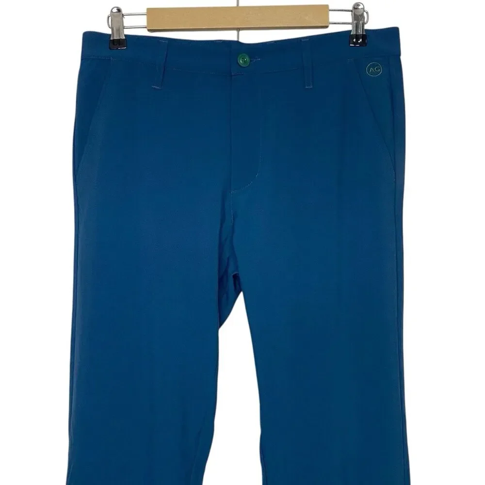 AG Adriano Goldschmied Golf Pants 33x34 Blue Straight Trousers Green Label NEW